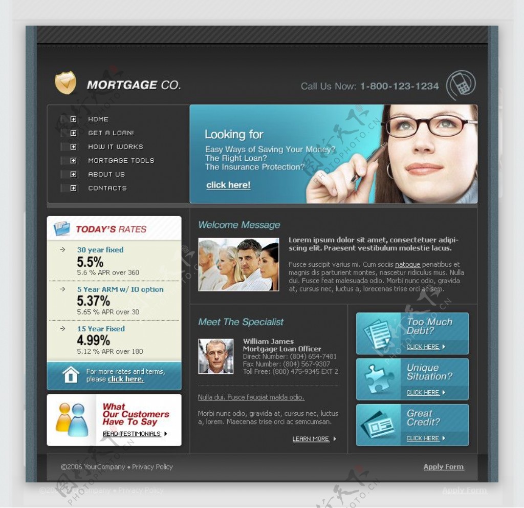 mortgame有限公司网页设计模板图片