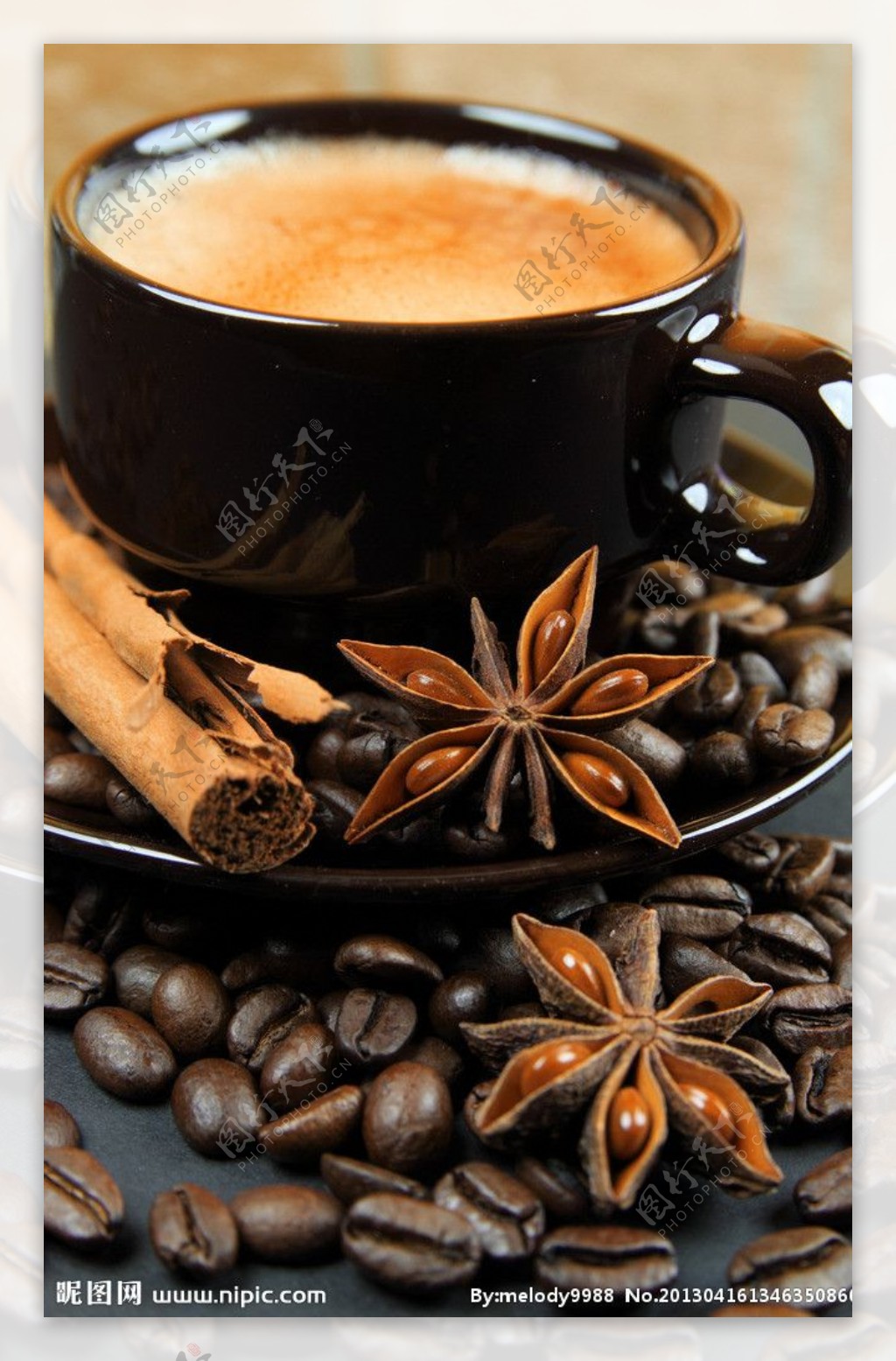 咖啡咖啡豆茴香图片