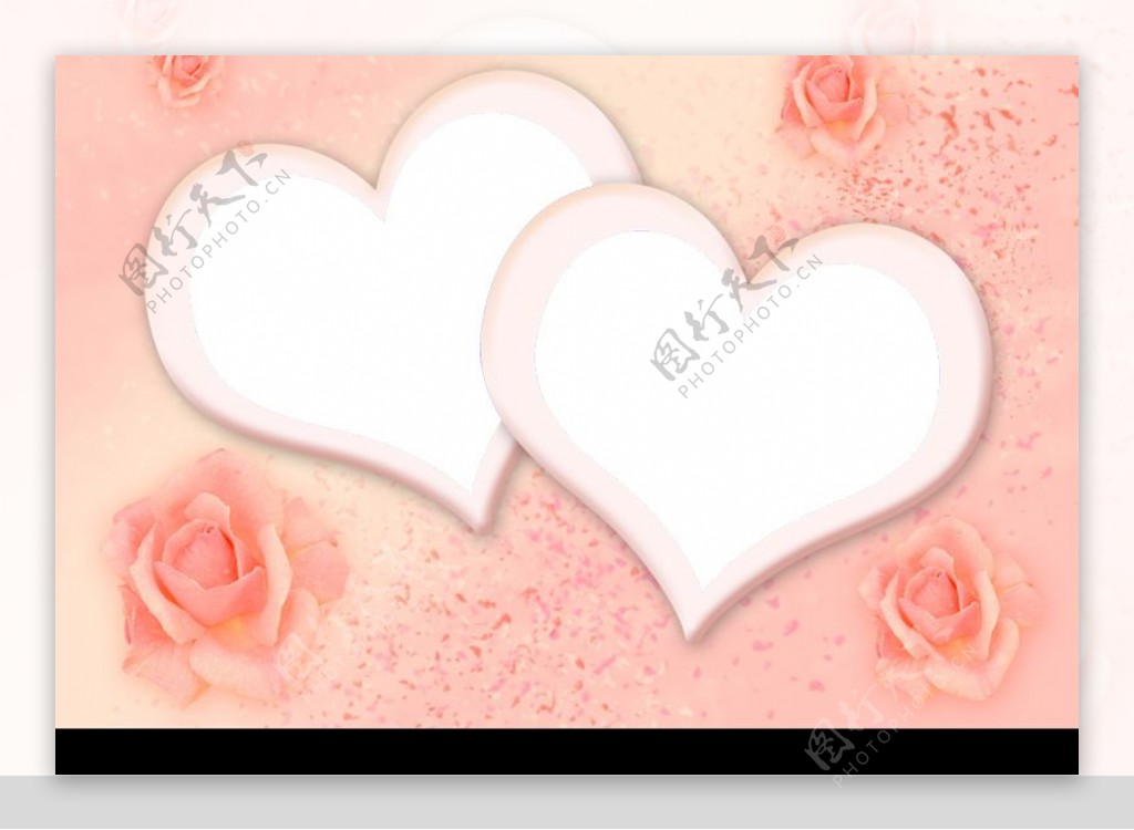 浪漫爱情主题心心相印相框psd模板7图片