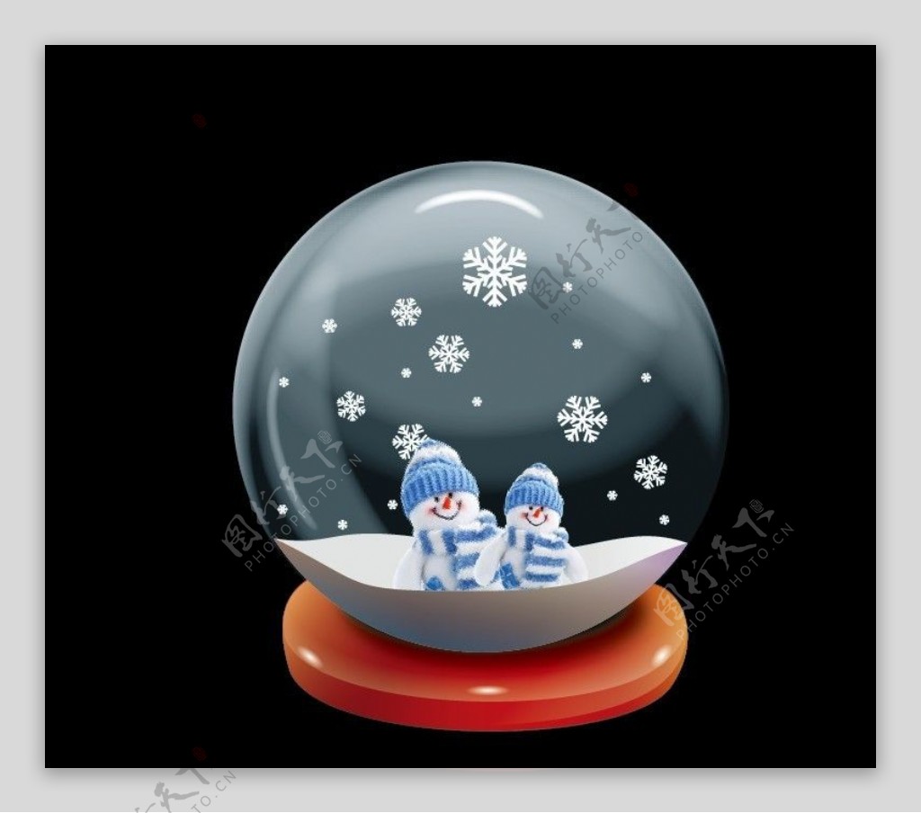雪人圣诞节雪花球图片