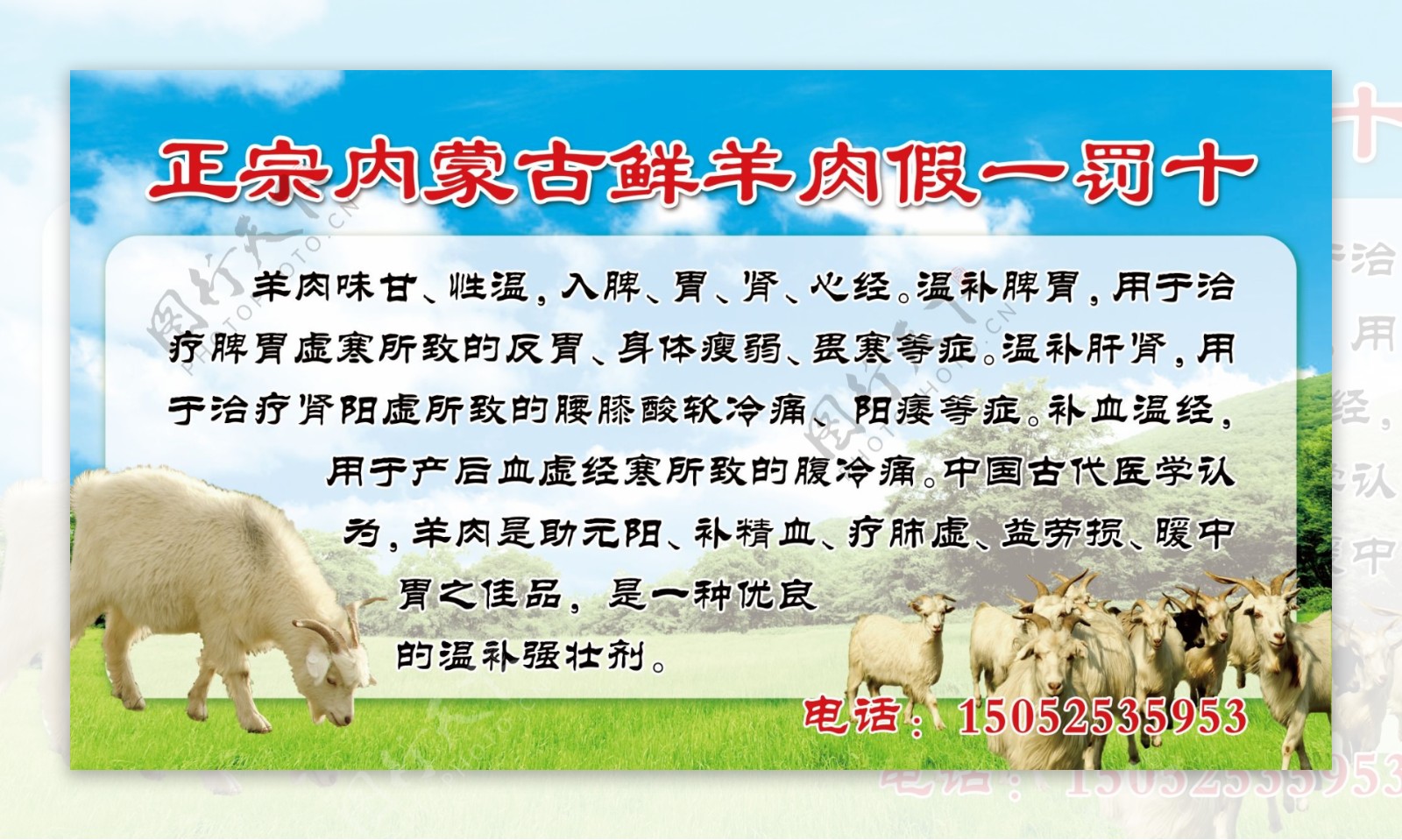 内蒙古羊肉展板图片