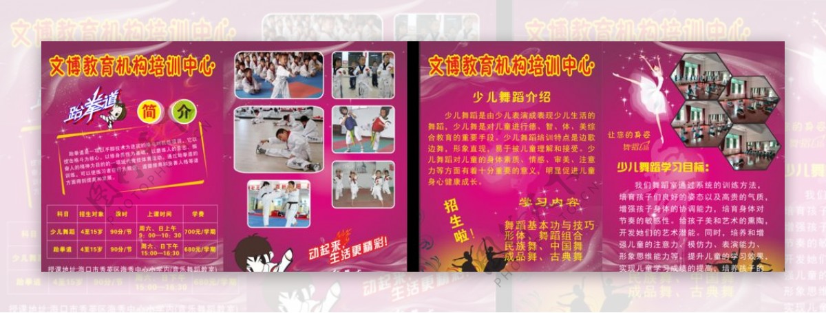 舞蹈跆拳道宣传单图片