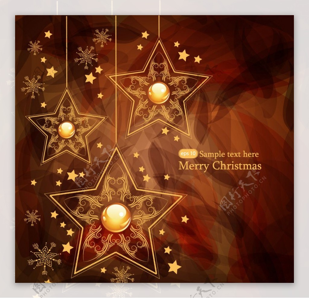 动感线条星星花纹梦幻圣诞背景图片