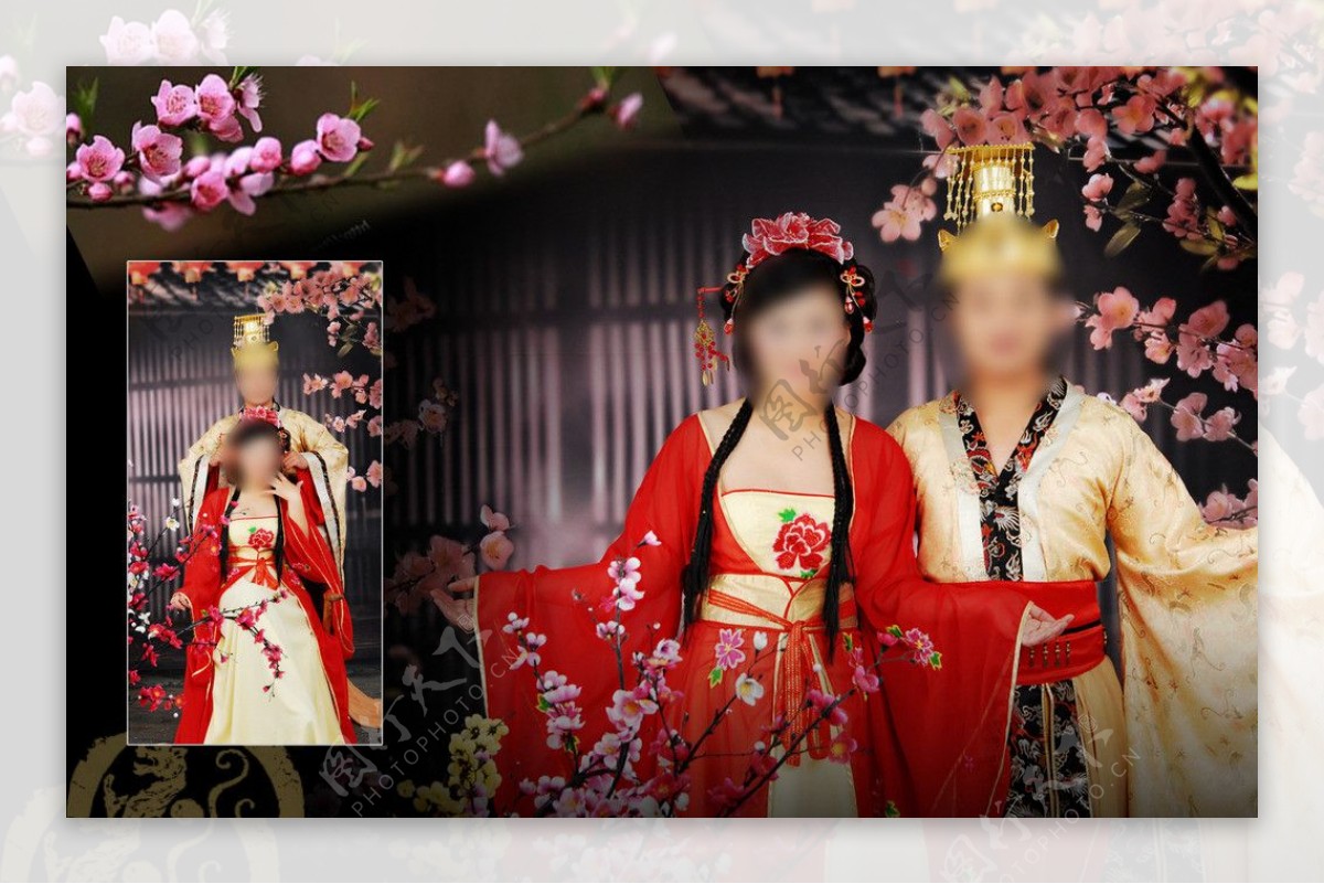 中式婚纱模版图片