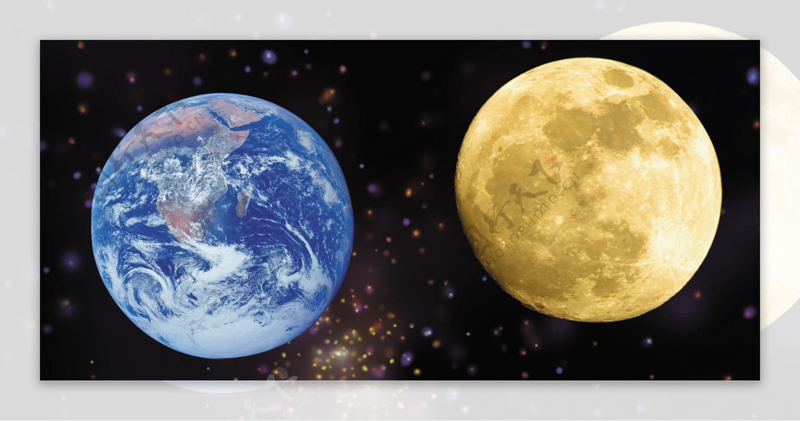 地球月亮星星合层图片