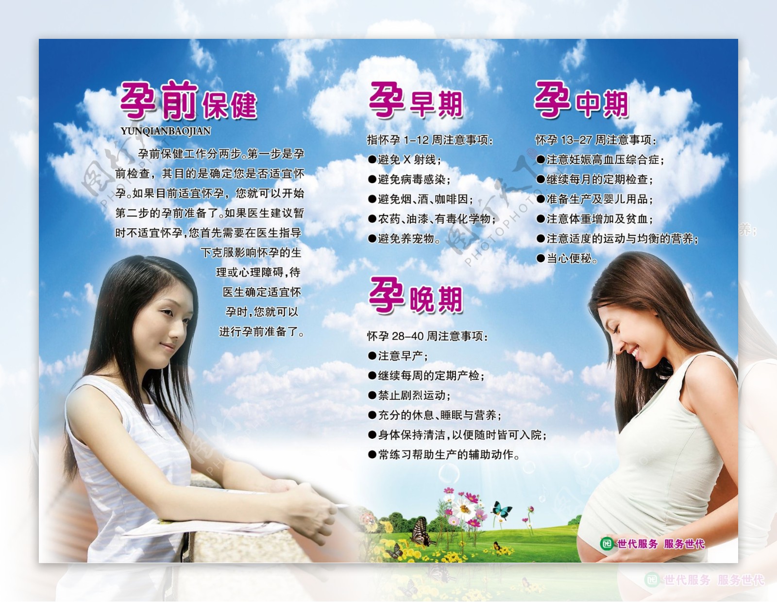 孕前保健知识展板图片