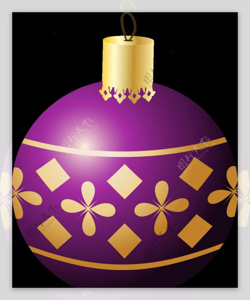 紫色的圣诞彩球图片