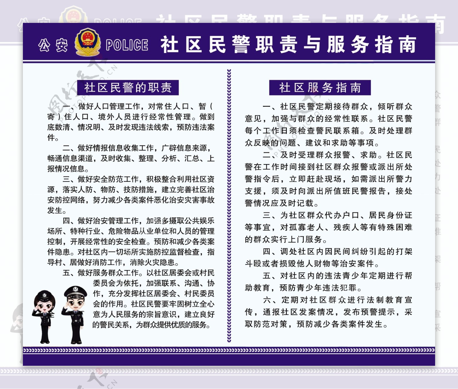 社区民警职责与服务指图片