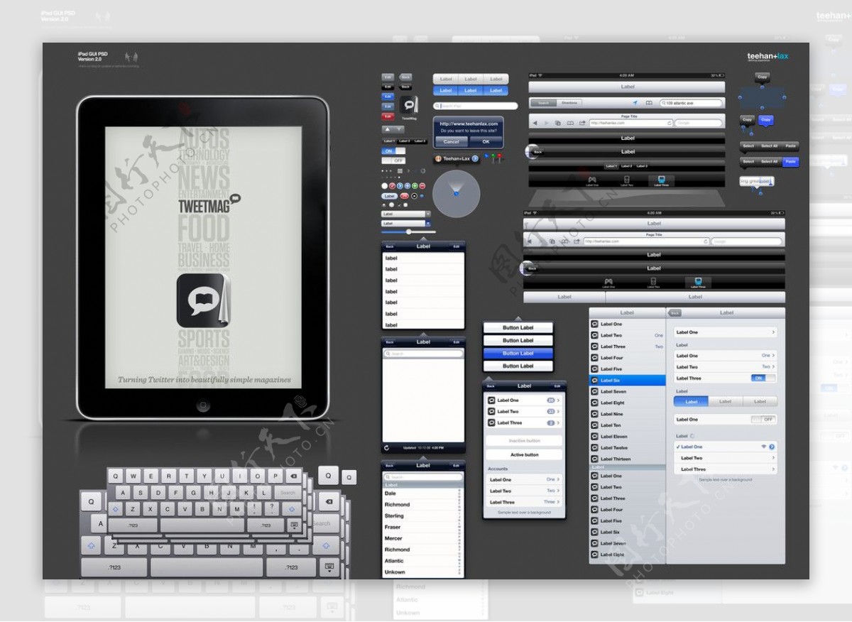 设计专用ipad高清GUIPSD源文件图片