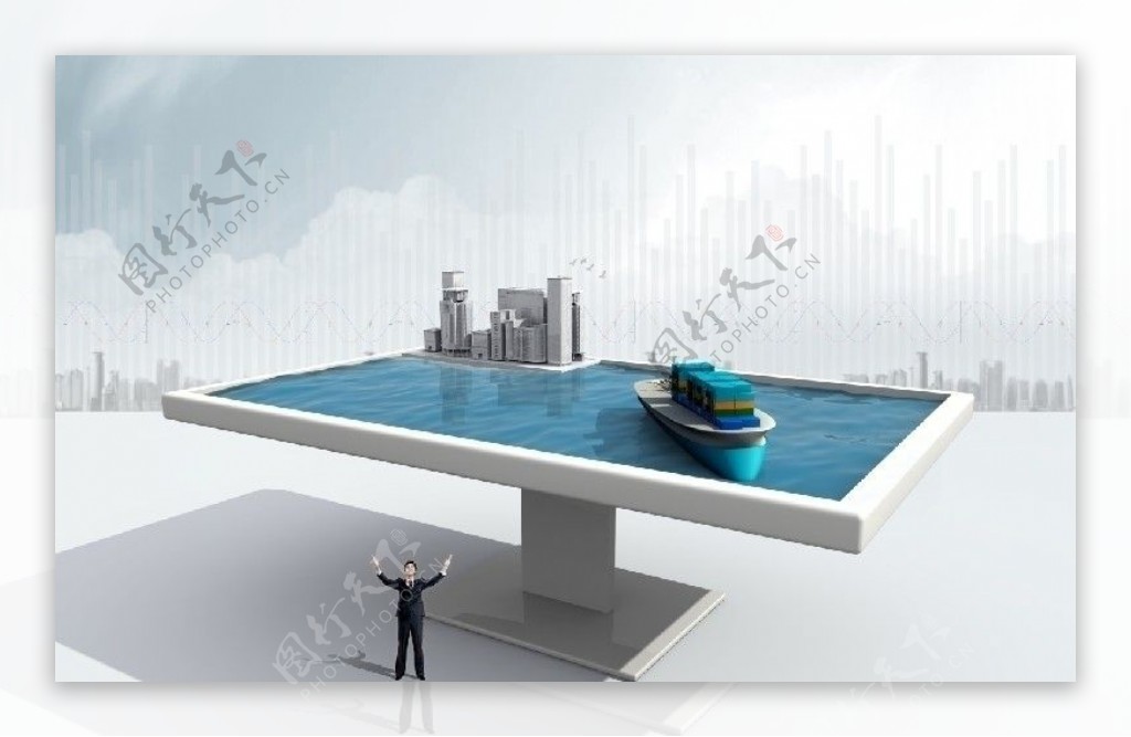 台球桌桌面货船模型图片