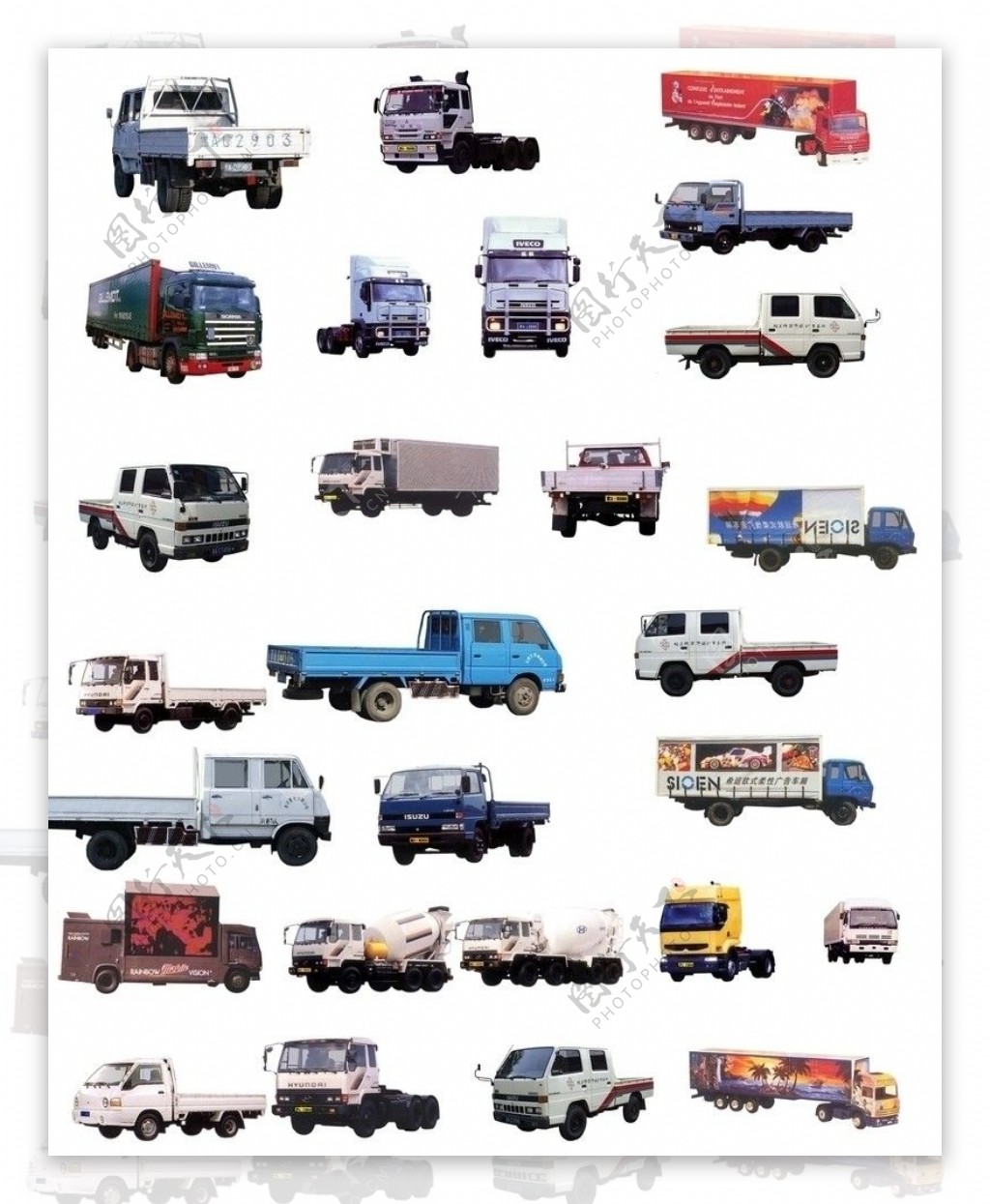 卡车赛车工程车综合素材图片