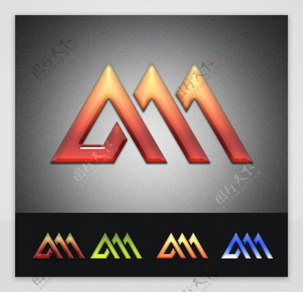 三A水晶Logo设计图片