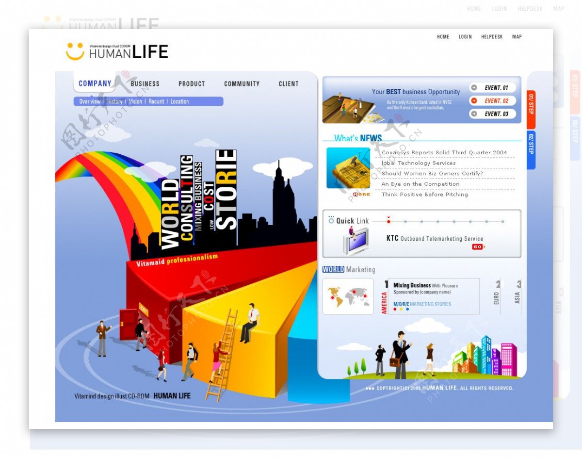 生活理财网站界面韩国模板图片
