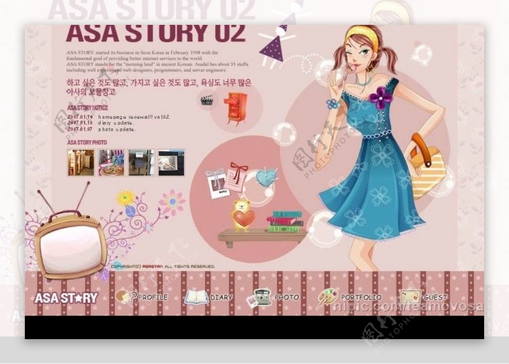 女性商品信息网站界面韩国模板图片
