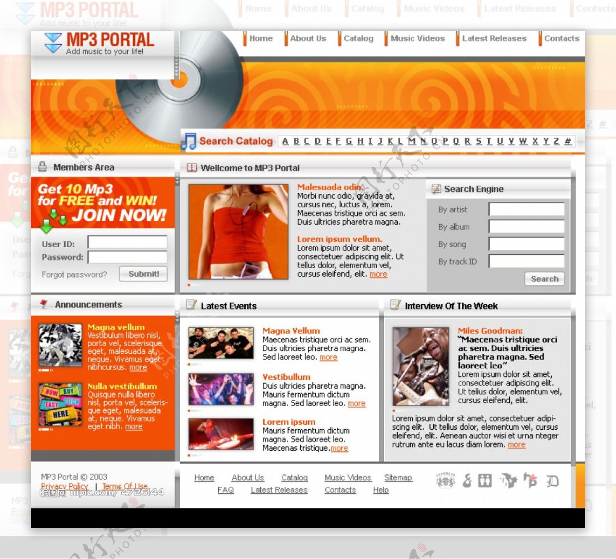 网页模板韩国PSD设计图片