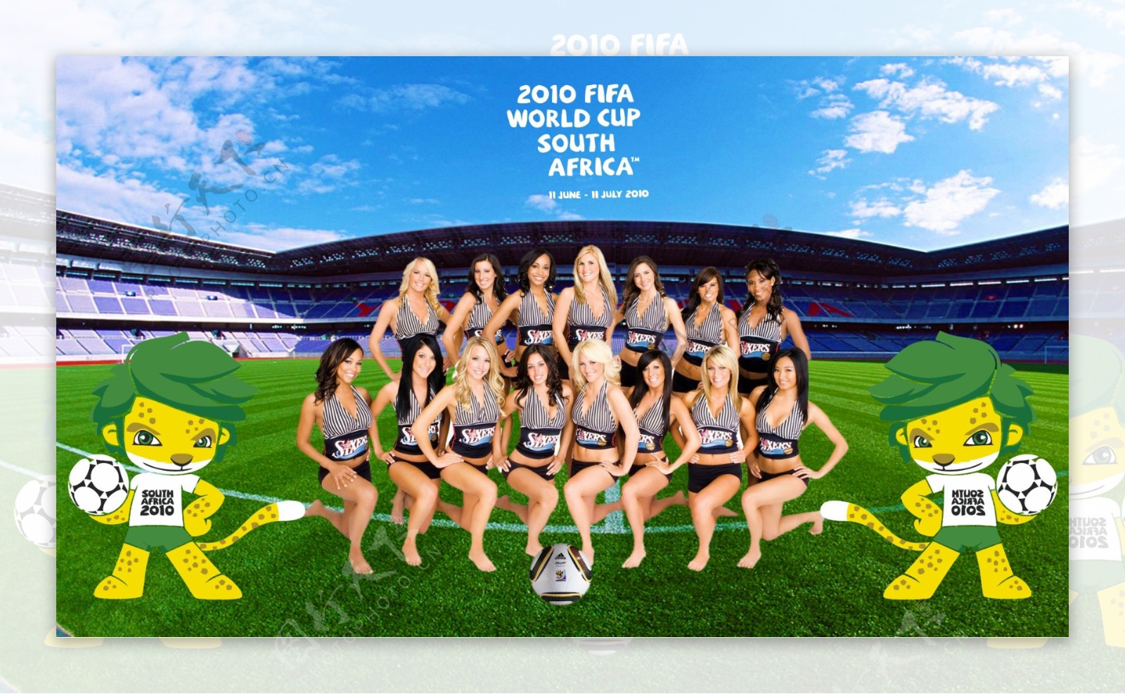 2010世界杯足球宝贝宣传海报图片