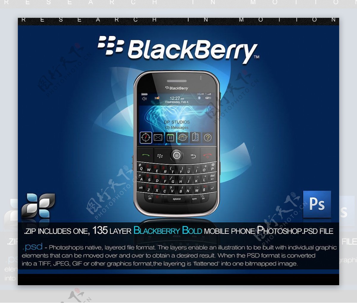 Blackberry手机psd分层素材图片