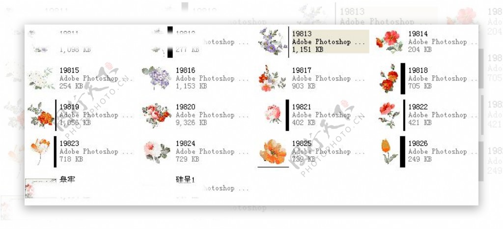 韩国华丽的花卉psd分层素材图片