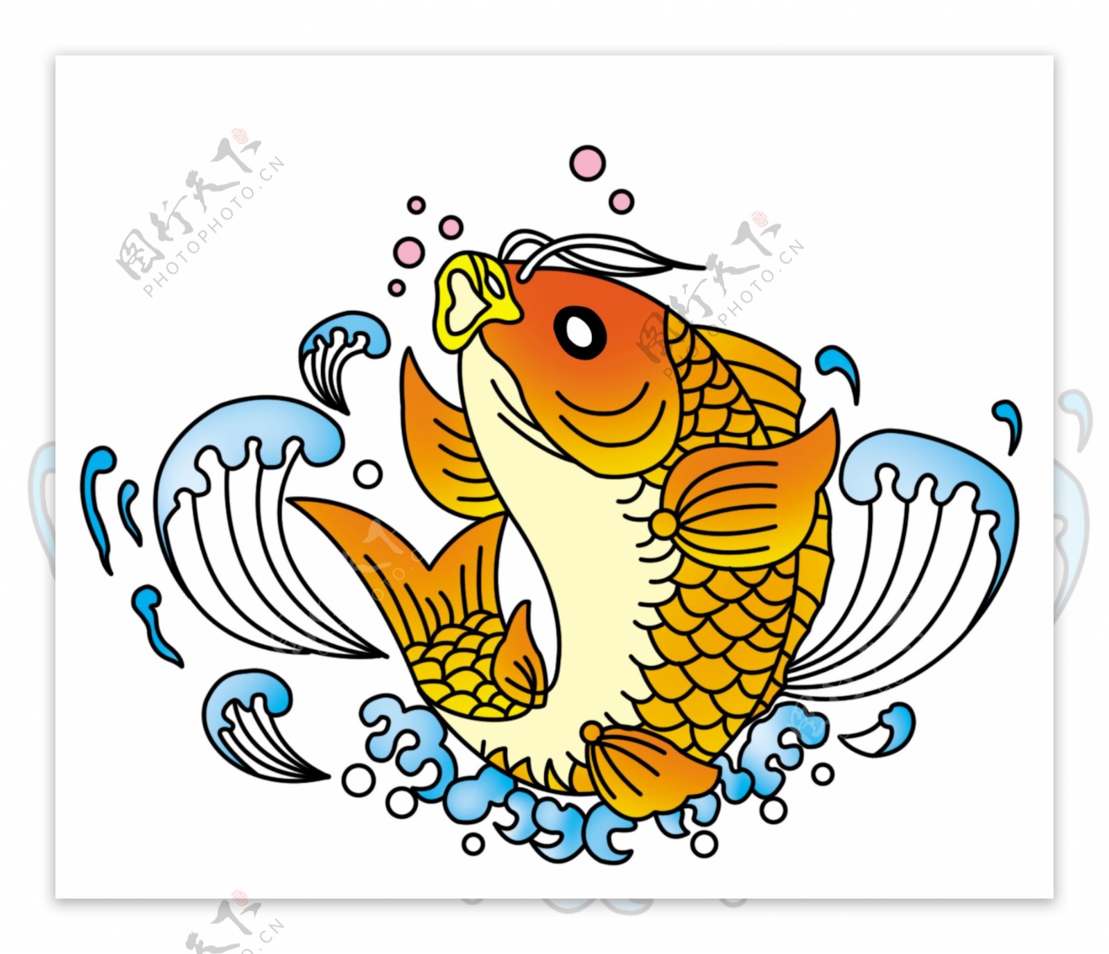 可爱红色锦鲤转运卡通手绘创意趣味头像-比格设计