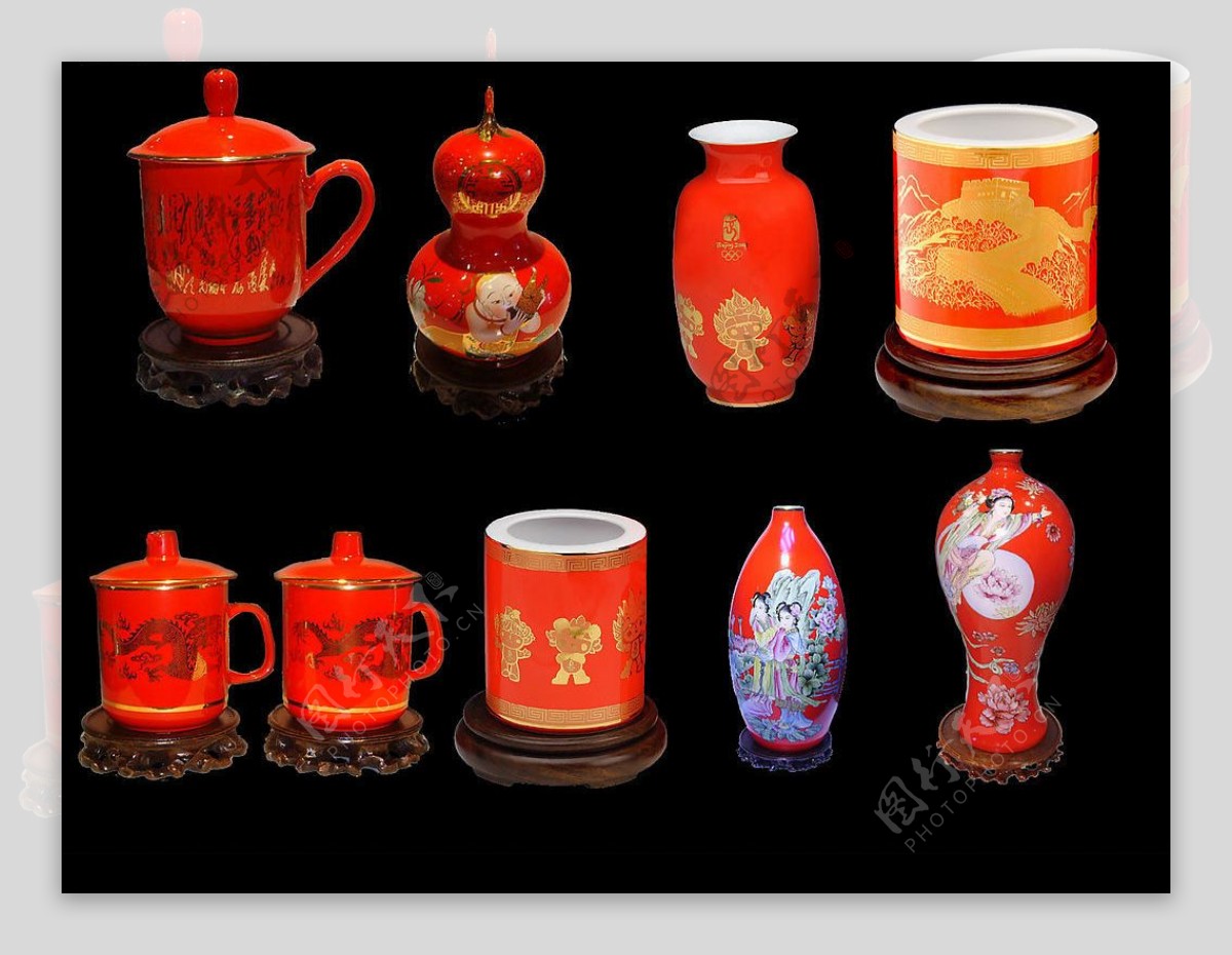 中国红瓷器4图片