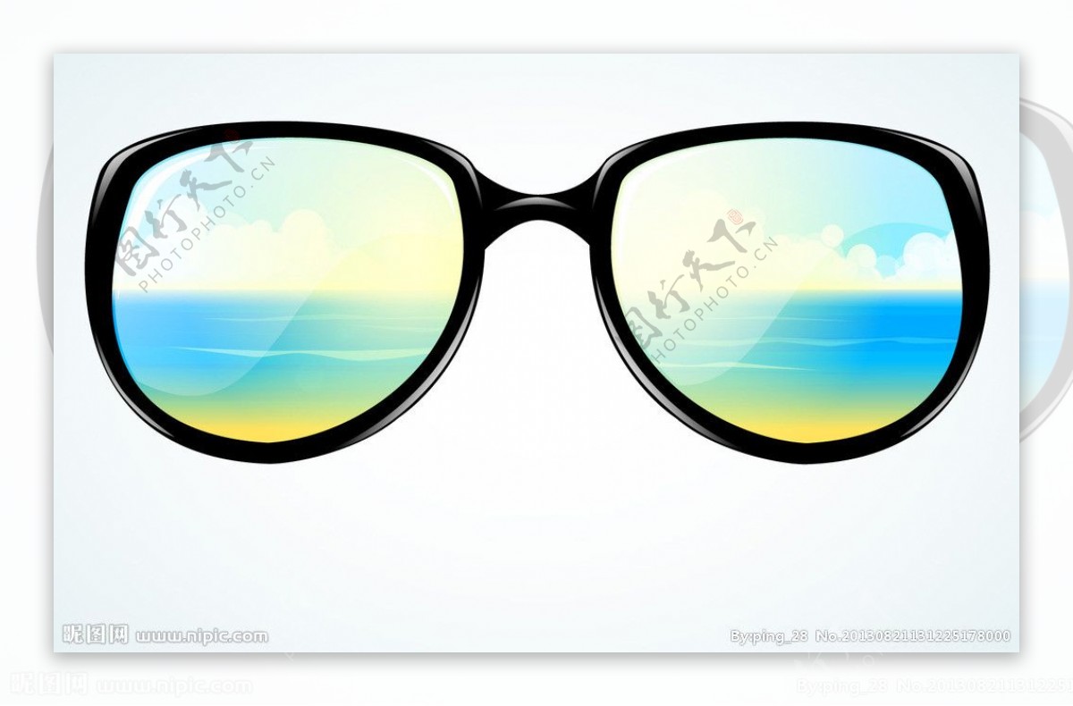 海滩海边度假太阳眼镜图片