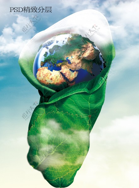 绿色襁褓创意海报图片