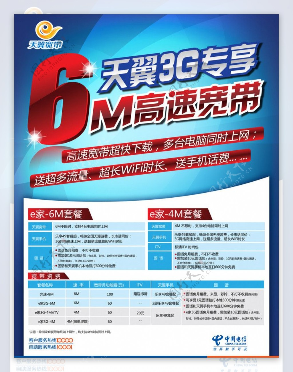 中国电信天翼3G专享宽带图片