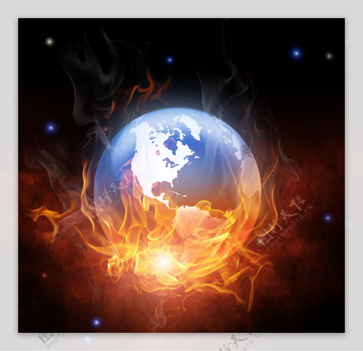 燃烧的地球图片