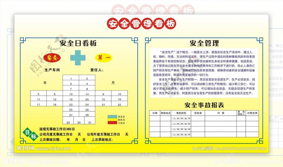 安全管理看板图片