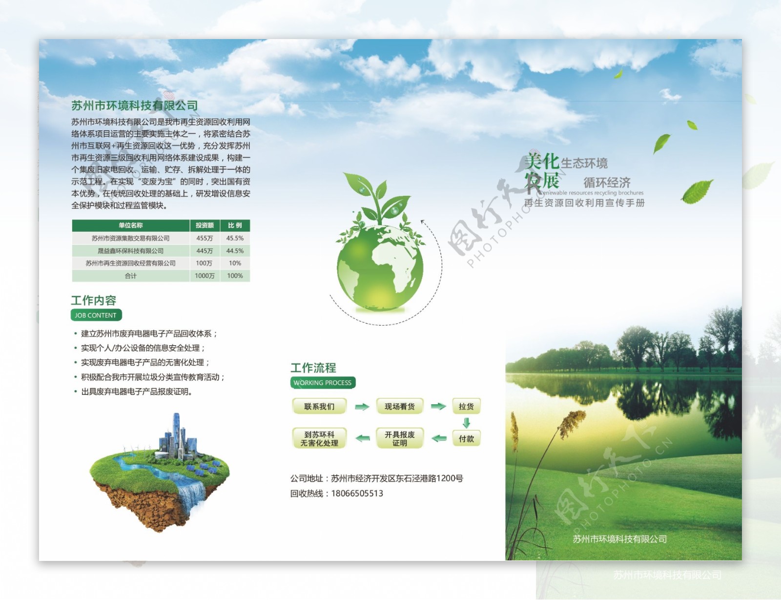 绿色环保再生资源三折页