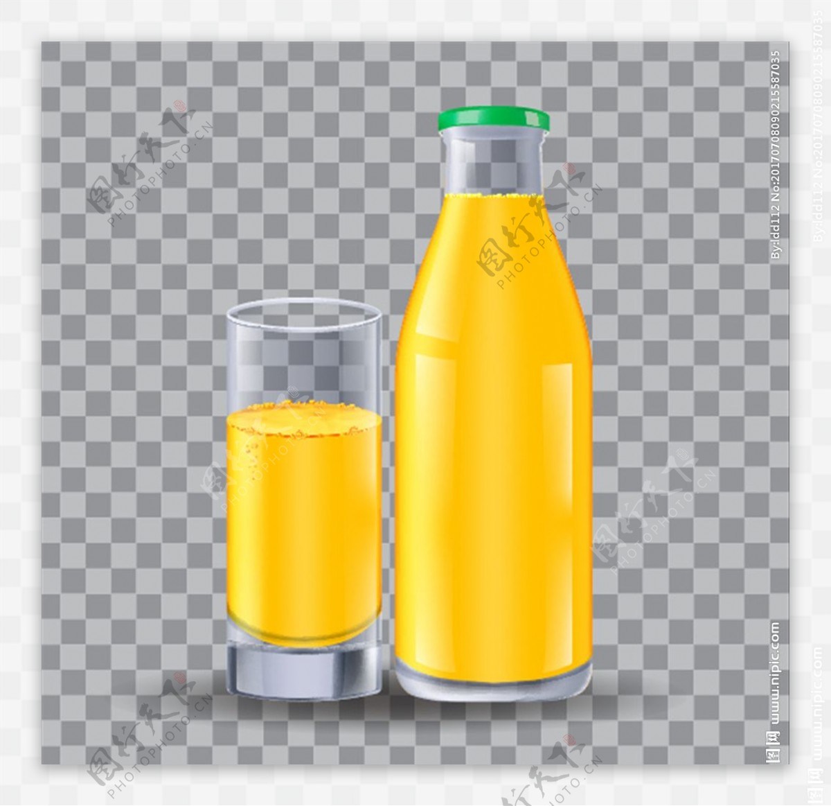 瓶装果汁包装设计矢量素材