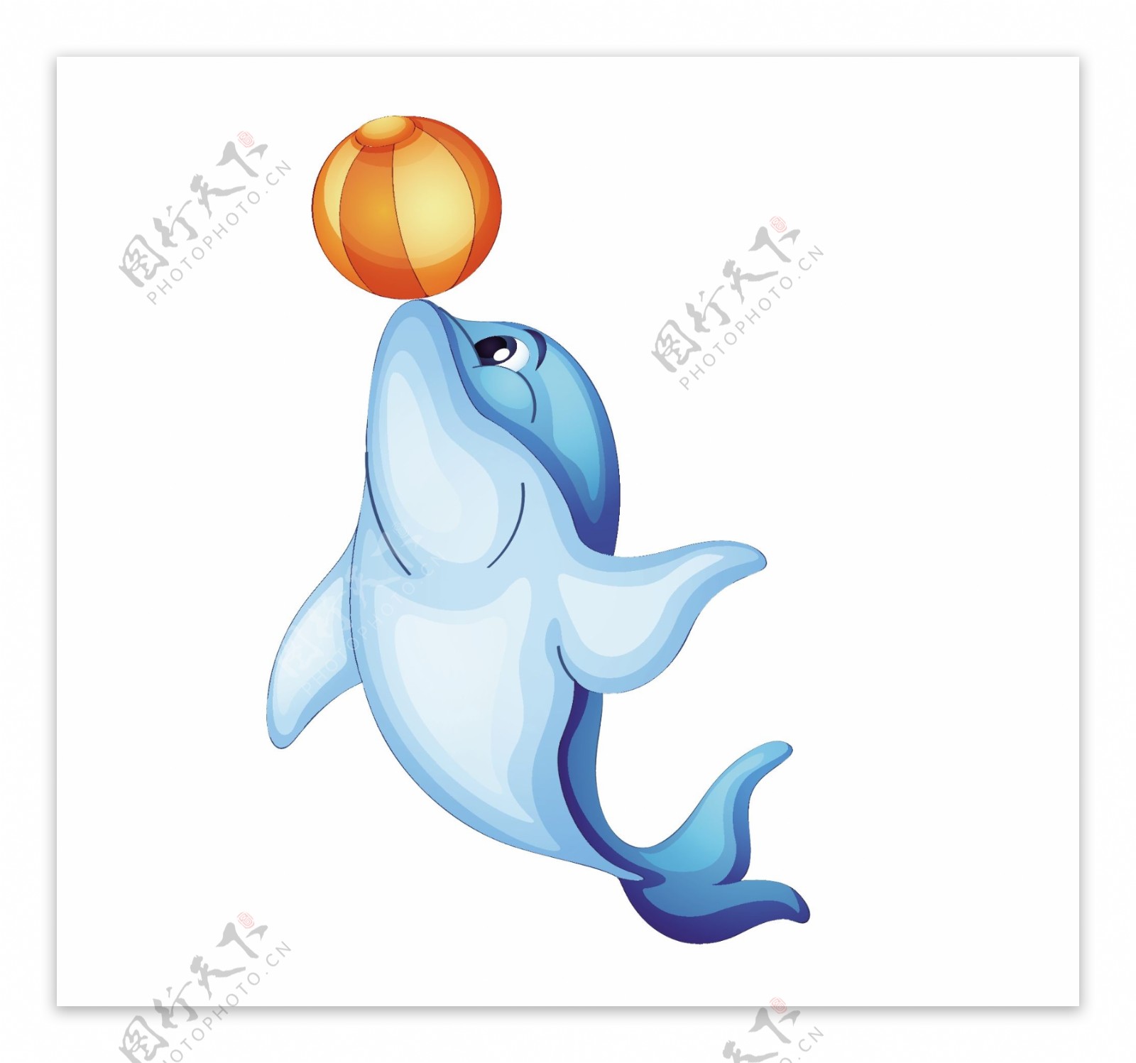 海豚PSD圖案素材免費下載，可愛卡通圖片，尺寸3000 × 3000px - Lovepik