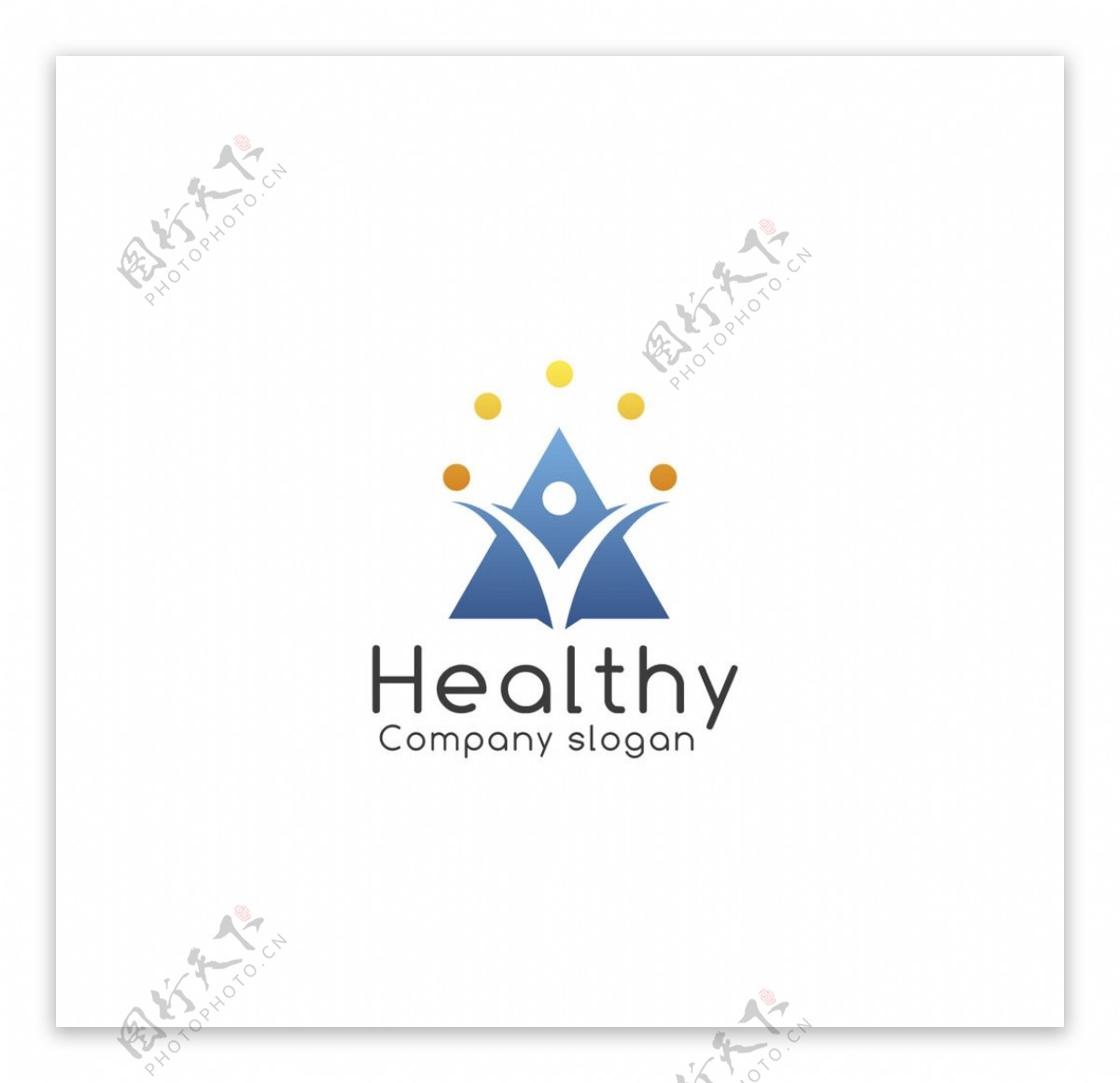 健康公司徽标模板