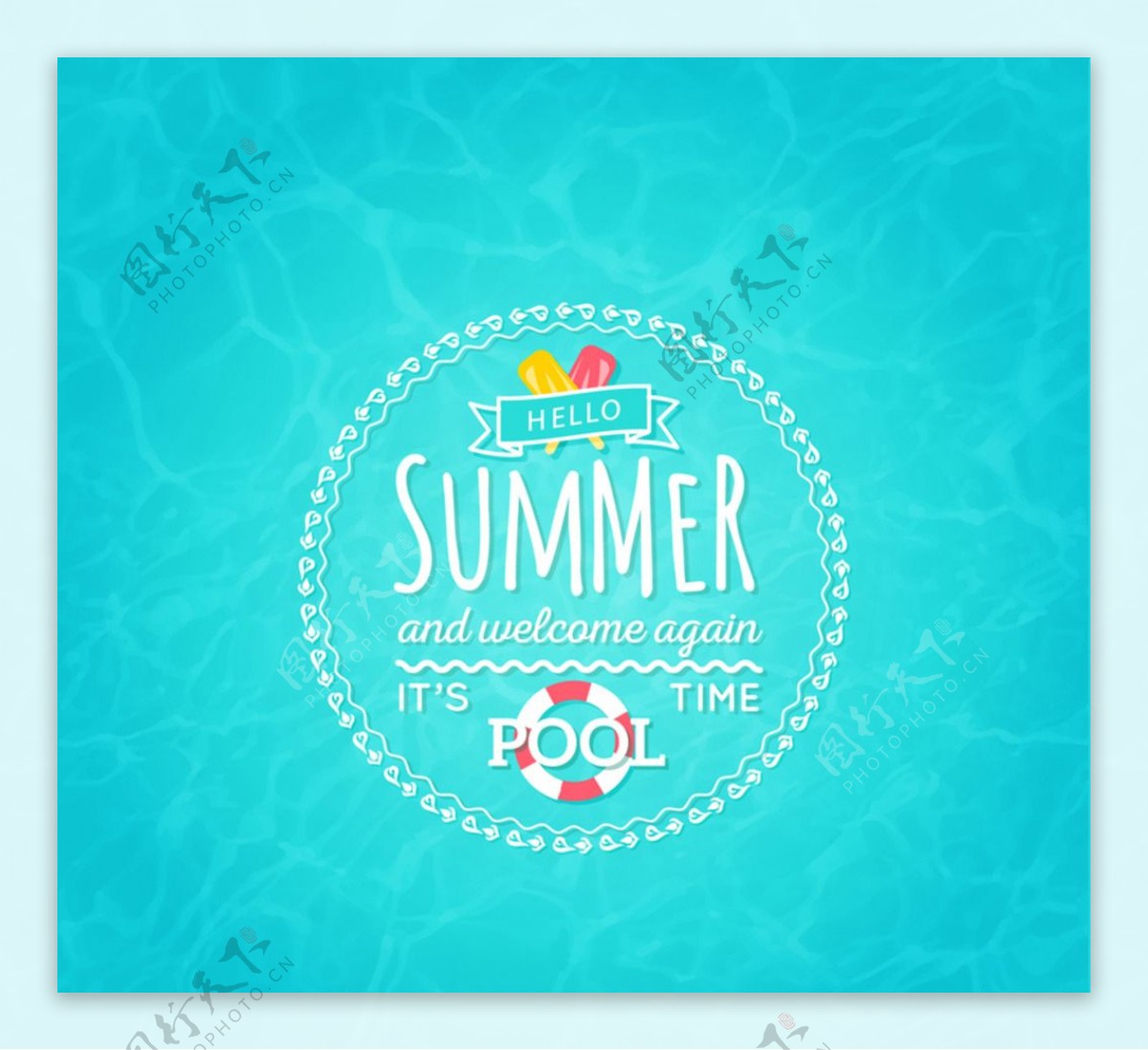 夏日游泳池海报矢量素材