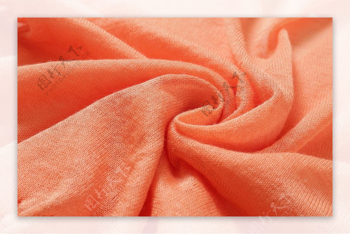 高清橘色棉麻纺织面料