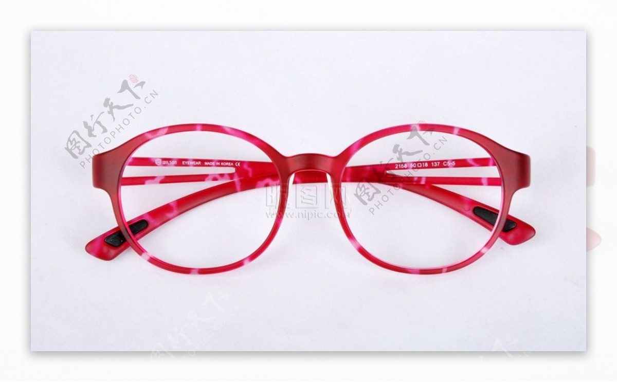 红色豹纹眼镜TR90眼镜