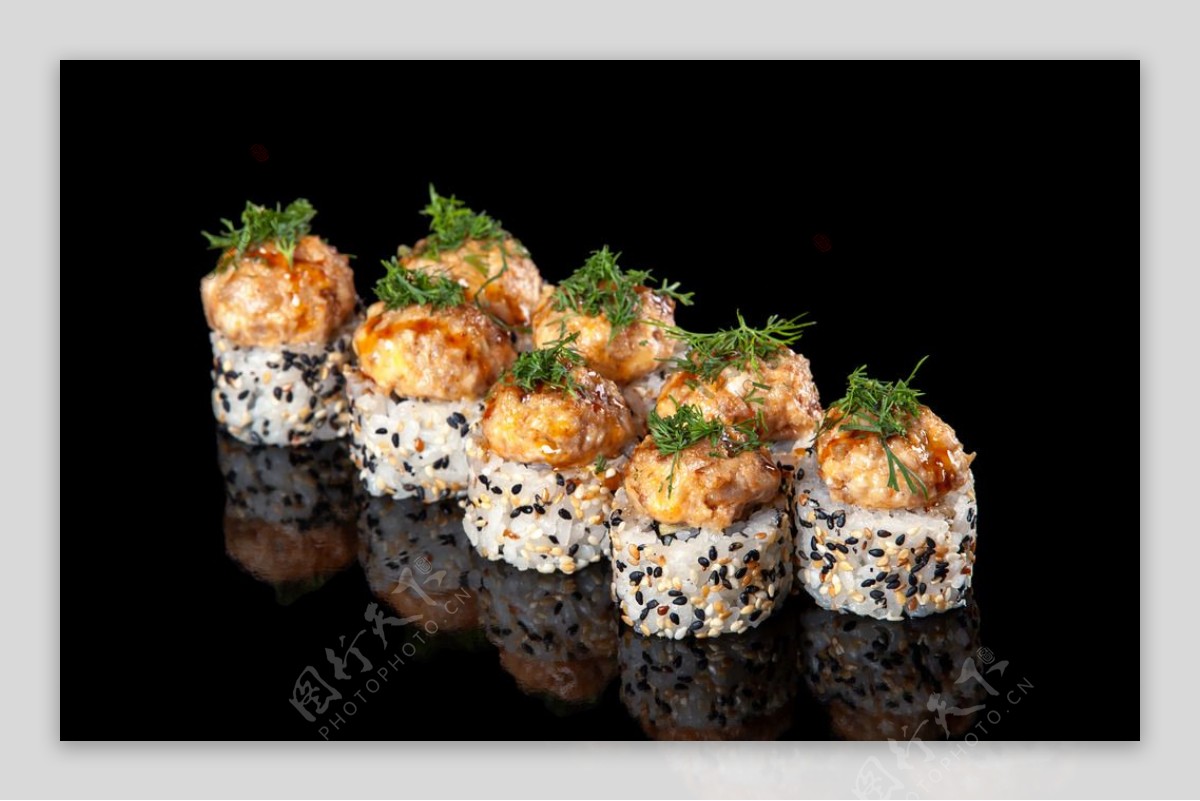 高清日式料理美食寿司印刷