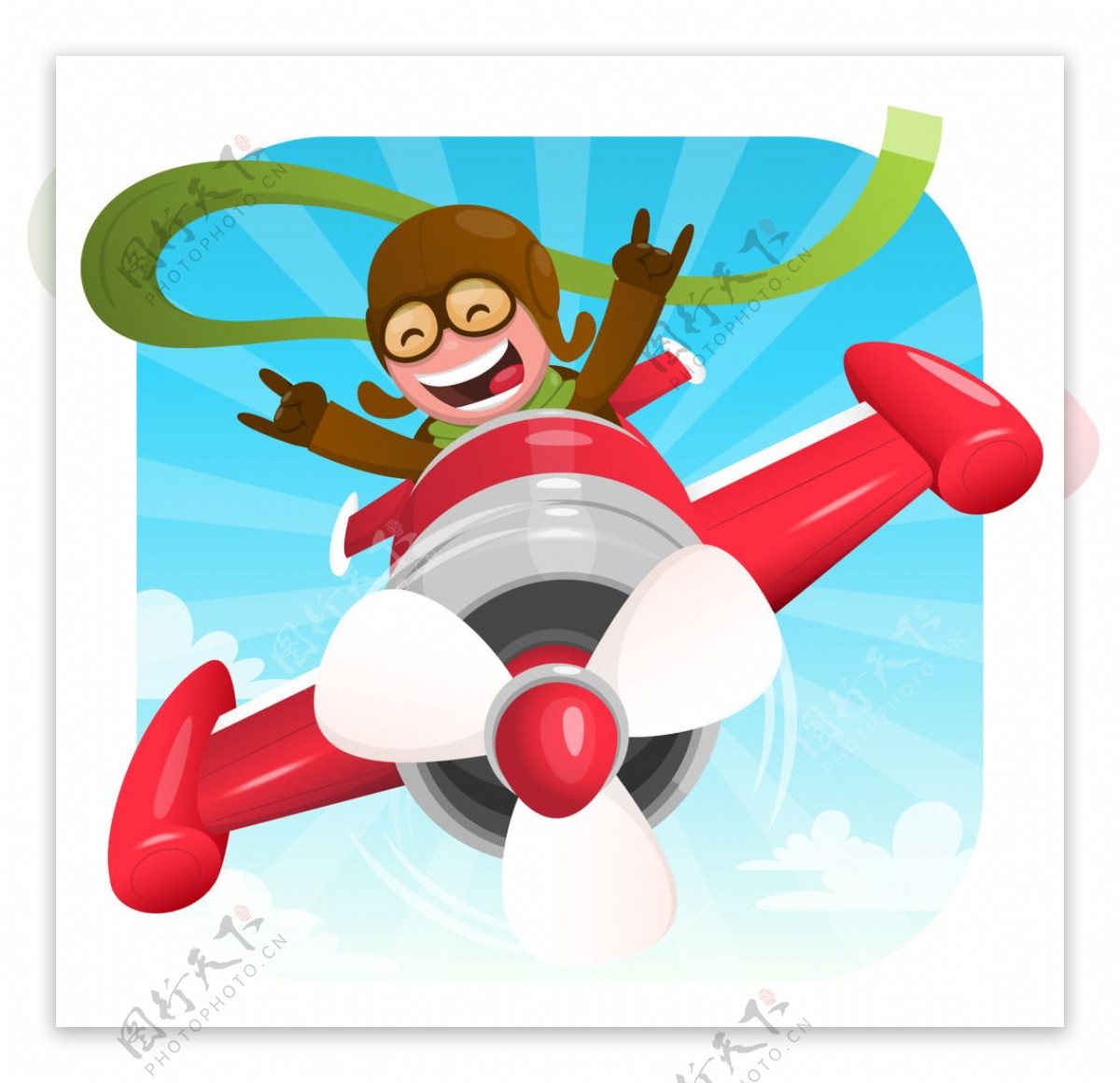卡通飞行员图片素材-编号22774280-图行天下