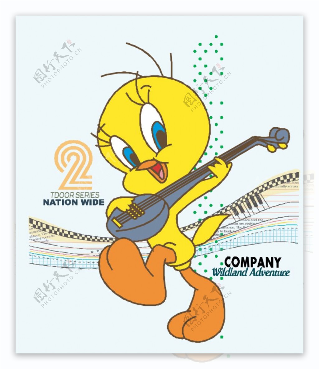弹吉他的小鸡卡通小
