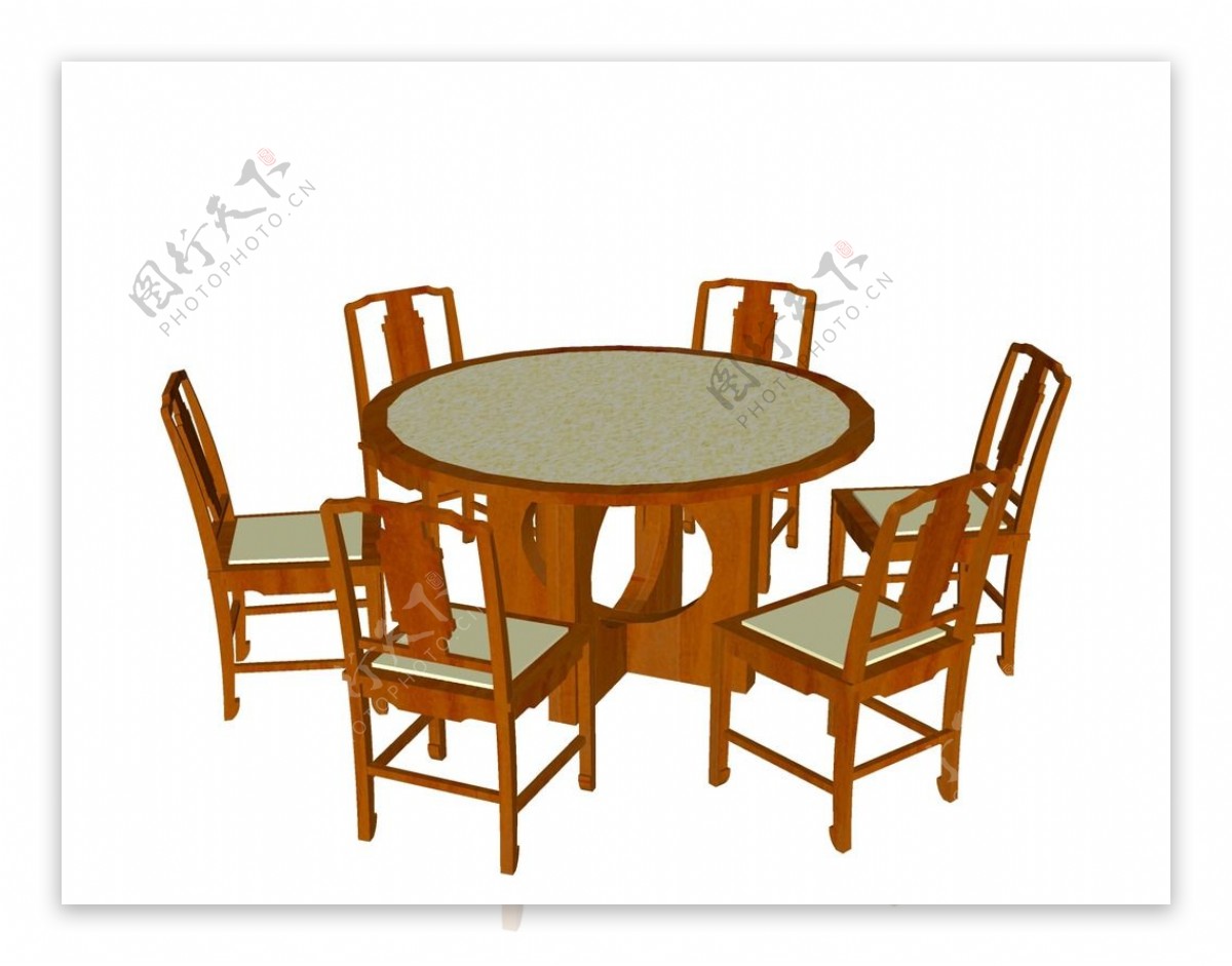su家具模型中式餐桌