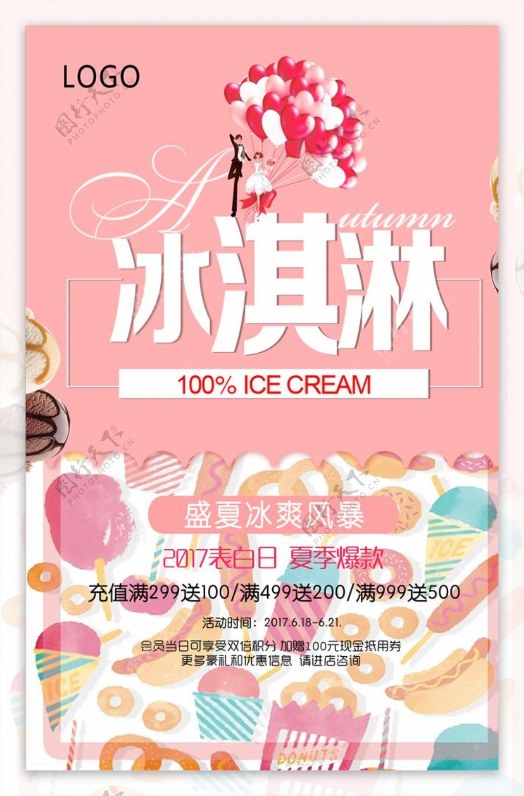 夏日冰淇淋美味海报