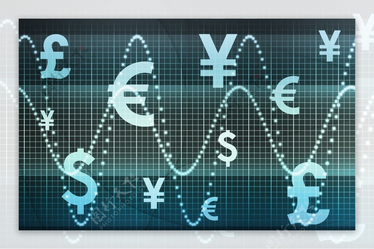 欧元美元人民币钱币符号金融走势