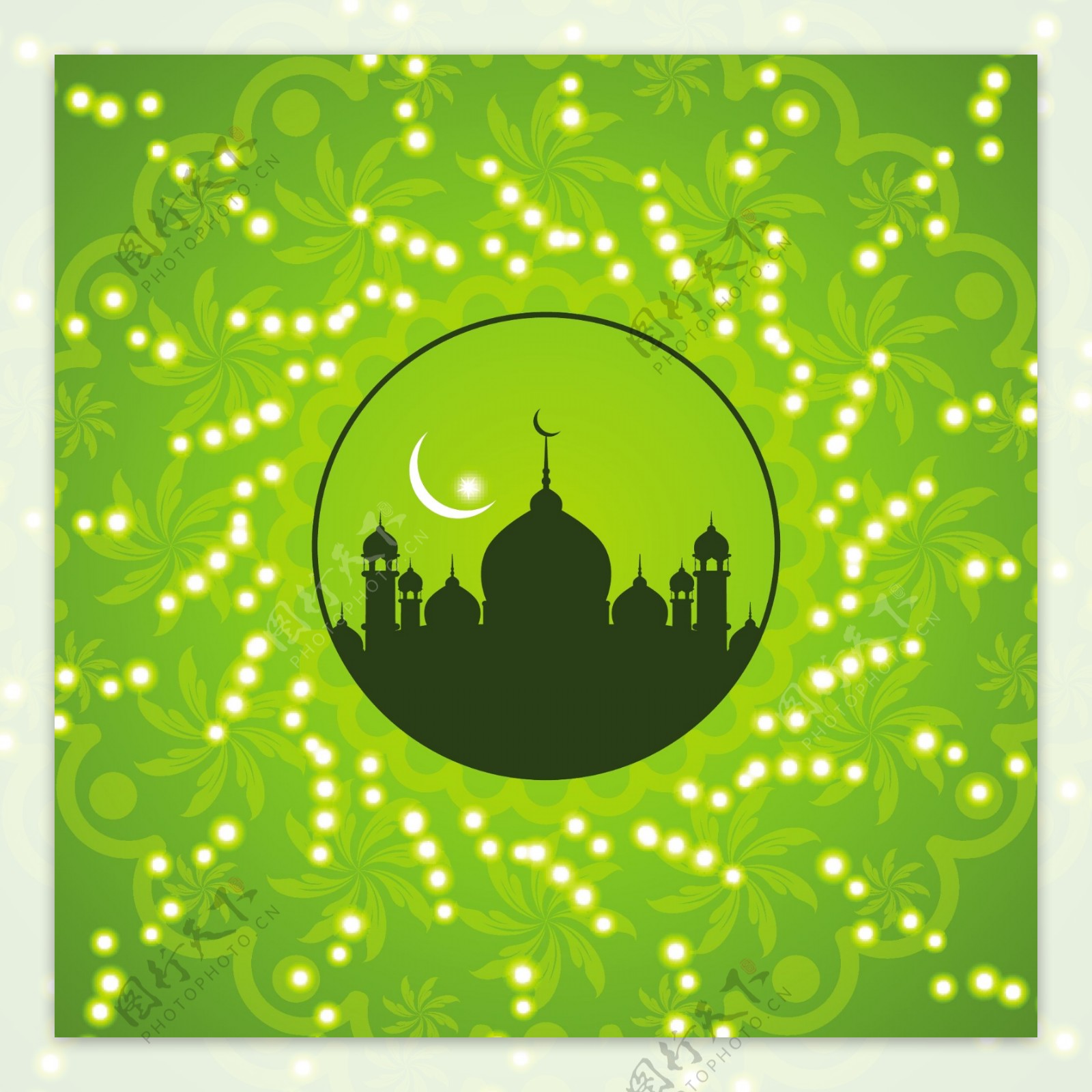绿色伊斯兰背景设计