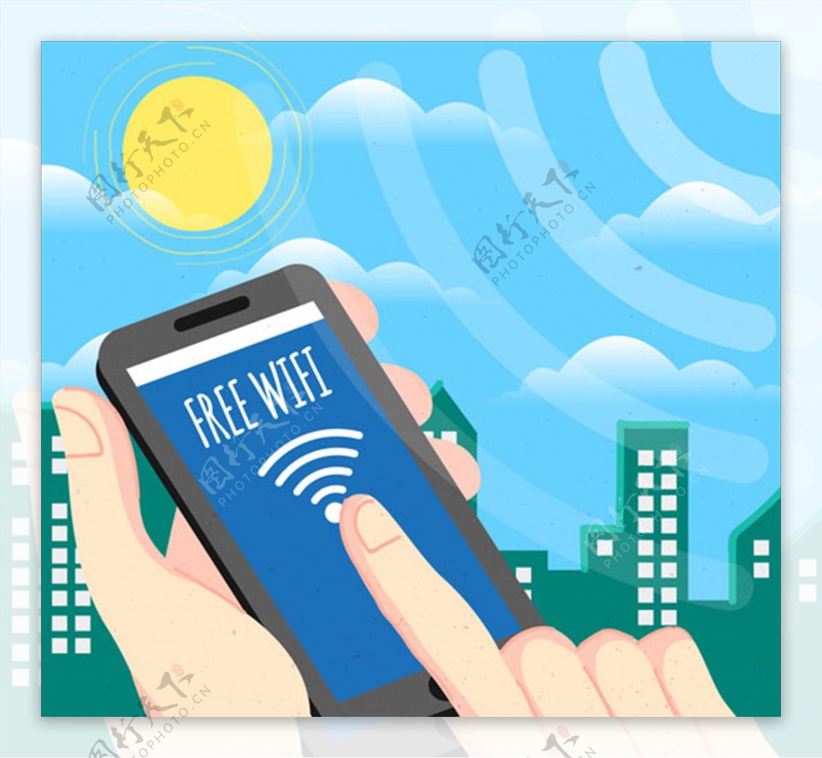 城市免费wifi背景