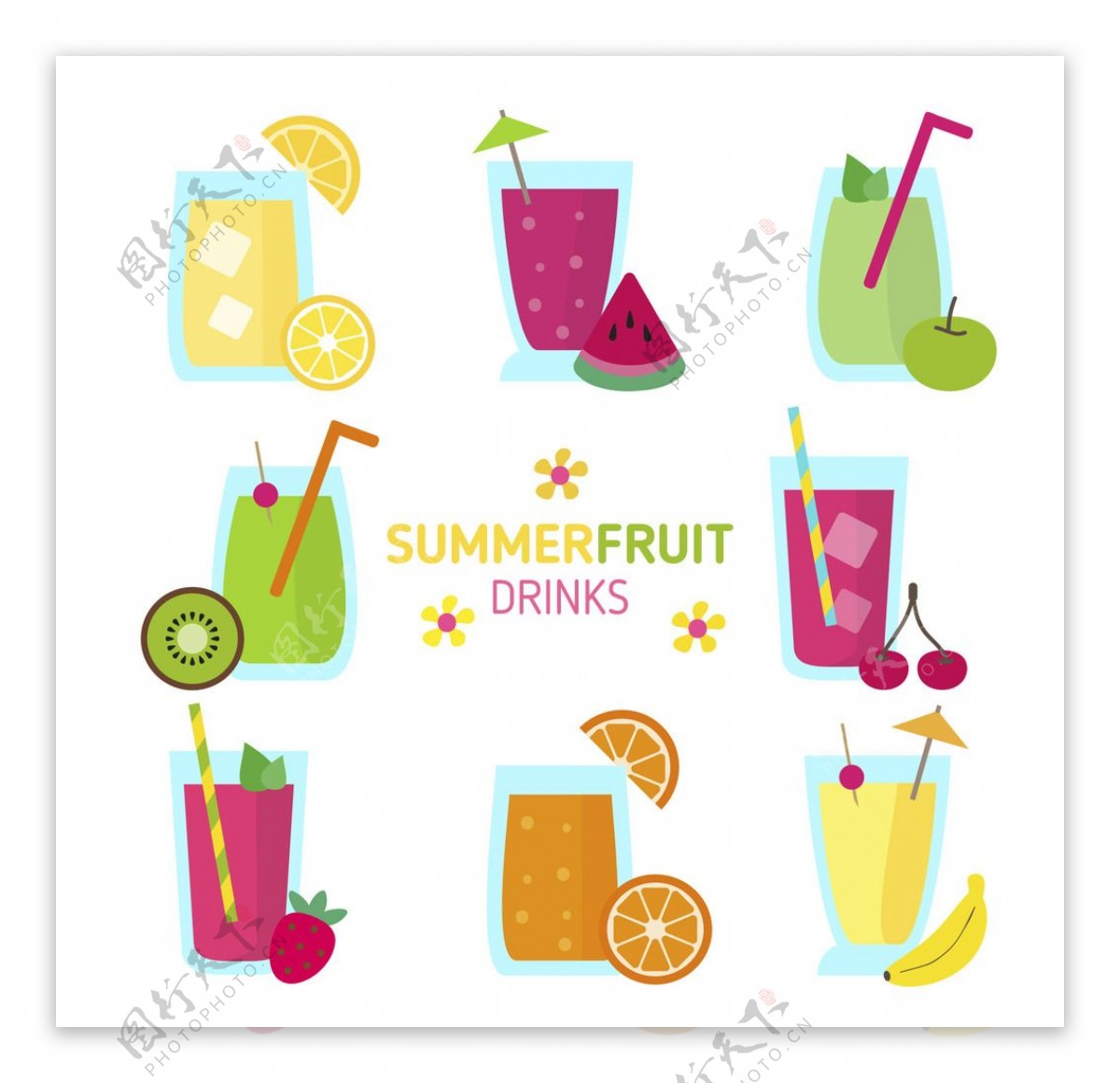 美味的夏季水果饮料