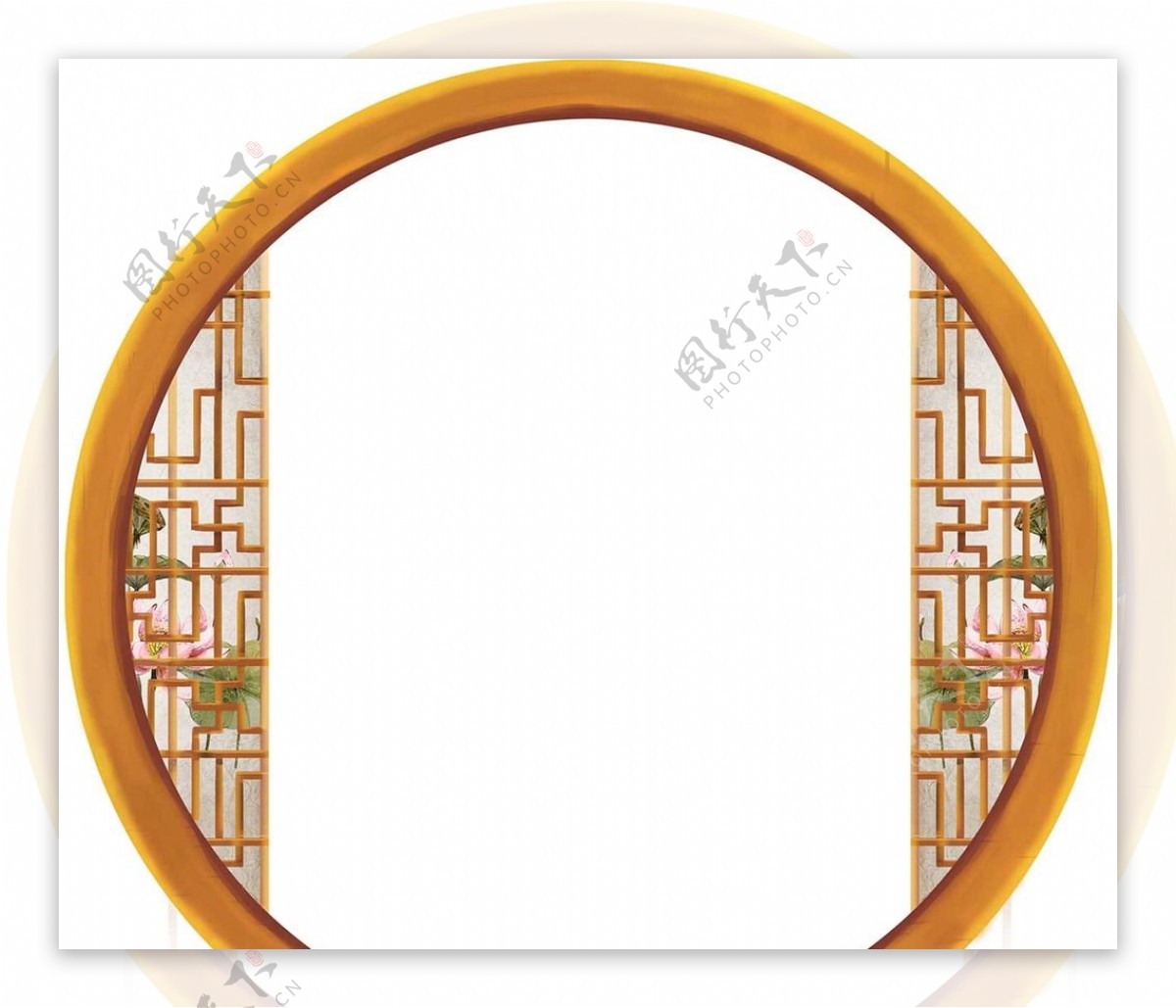 中式花格拱门