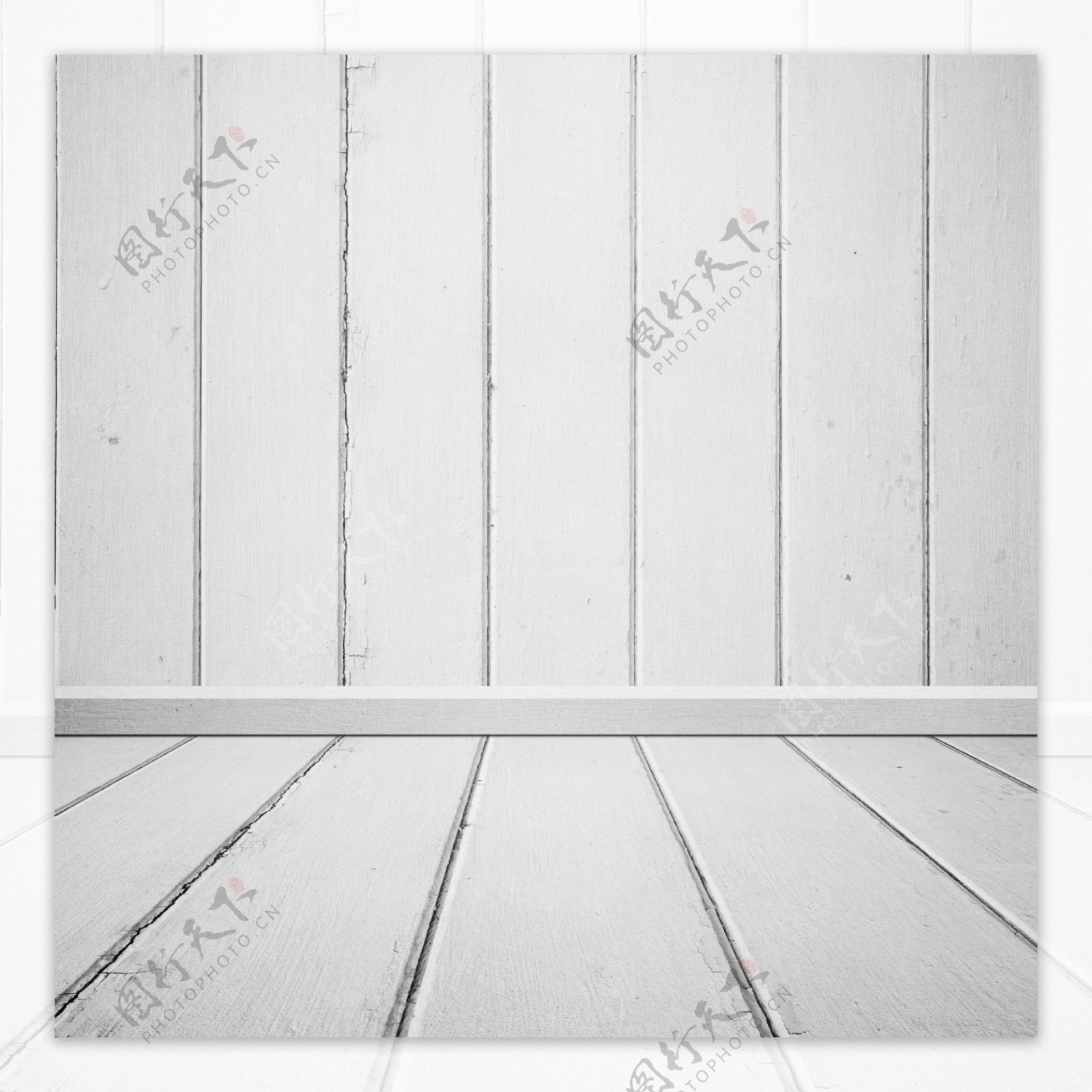 空间白色木板墙面木纹背景底纹
