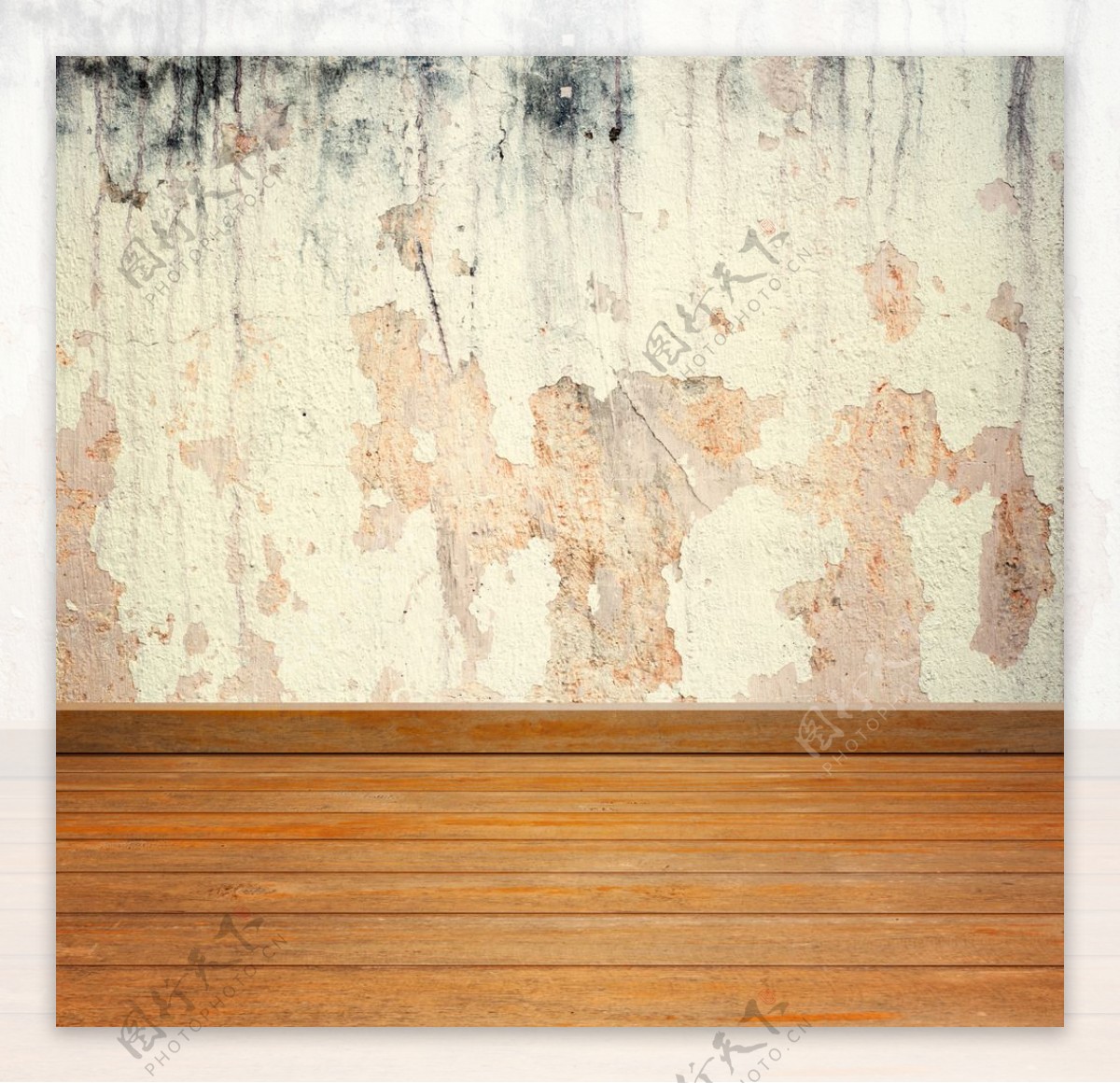空间木纹水泥墙面背景底纹