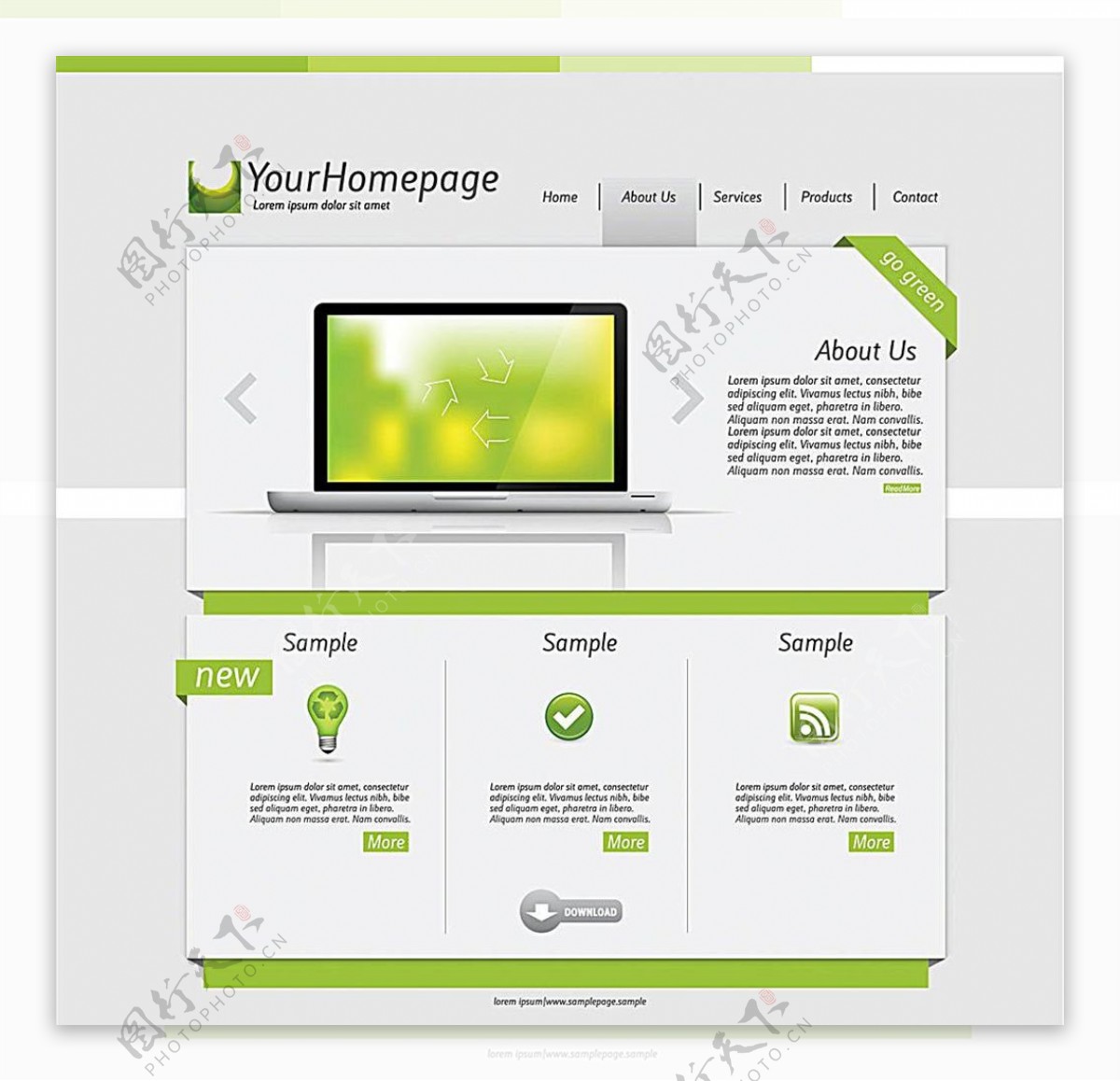 绿色环保网站模板宣传活动模板源