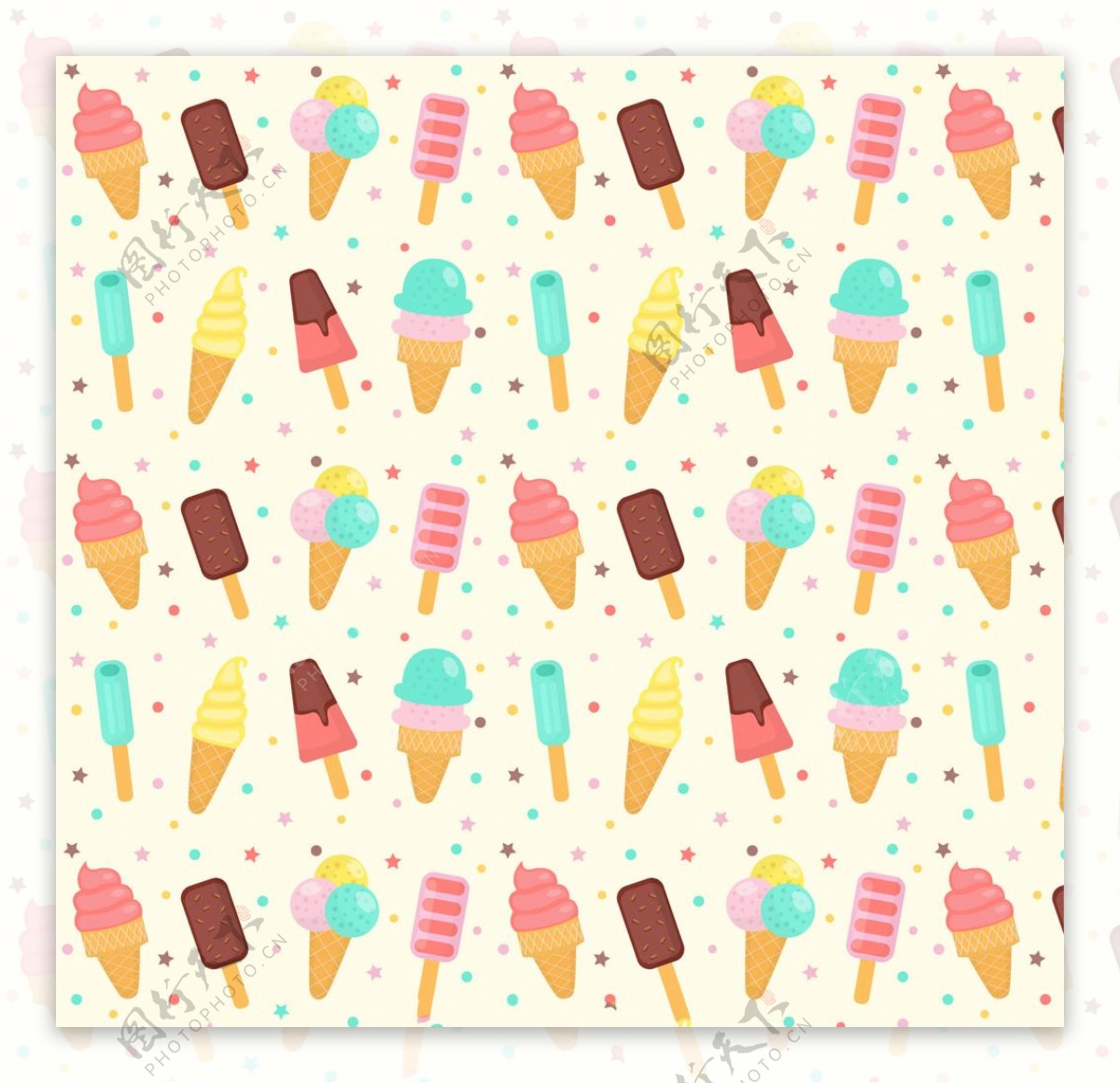 彩色冰淇淋图案